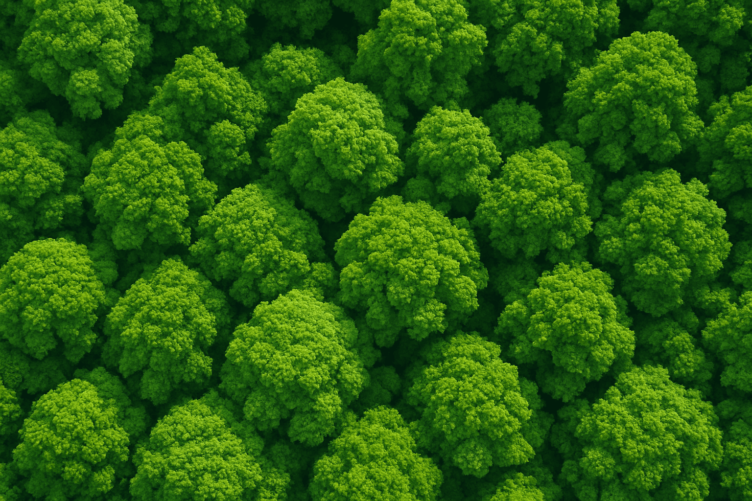 Vista aérea de floresta verde representando sustentabilidade